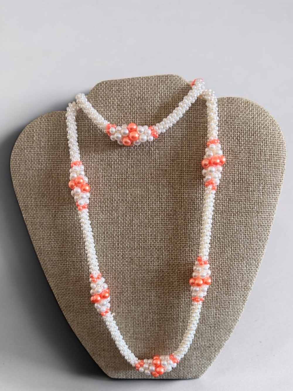 Cord and Pearl Beaded Necklace